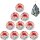 Fußbälle Set 10 x JAKO Trainingsball Flow weiß/fluo red/navy 4 im Ballnetz