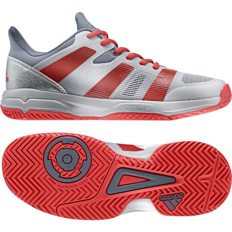 Adidas Stabil X Kinder Hallenschuh silber/rot 35,5
