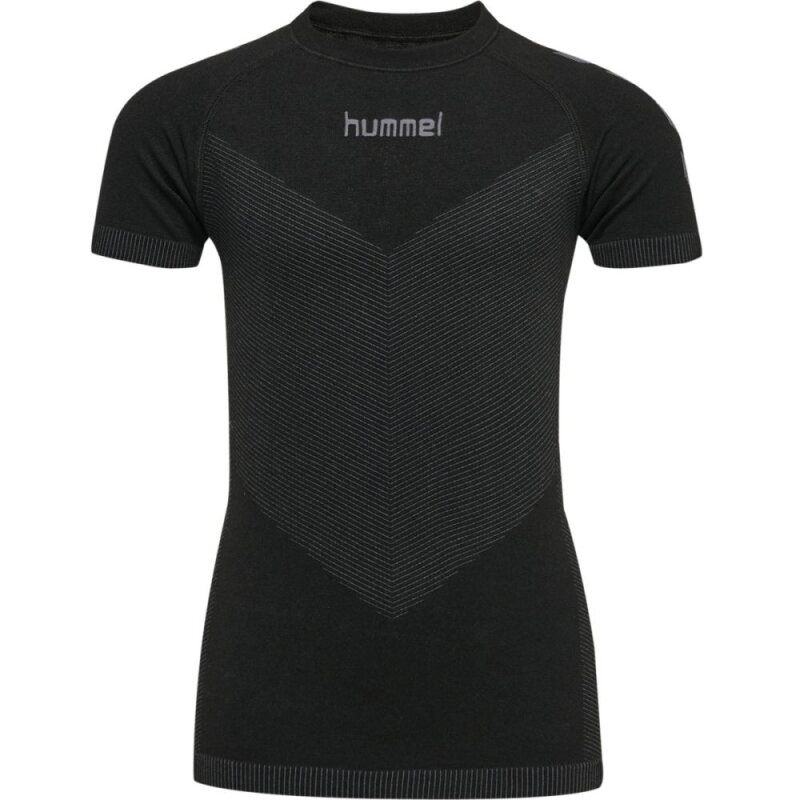 Hummel HUMMEL FIRST SEAMLESS JERSEY S/S K Super-elastisches, nahtloses Jersey mit kurzen &Auml;rmeln und gestricktem Logo BLACK 116/128