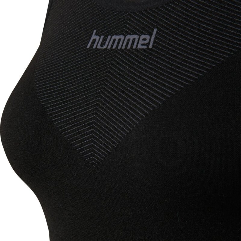 Hummel HUMMEL FIRST SEAMLESS TANK TOP W Nahtloses Tr&auml;gershirt mit einem gestrickten Logo und Chevrons BLACK XS-S
