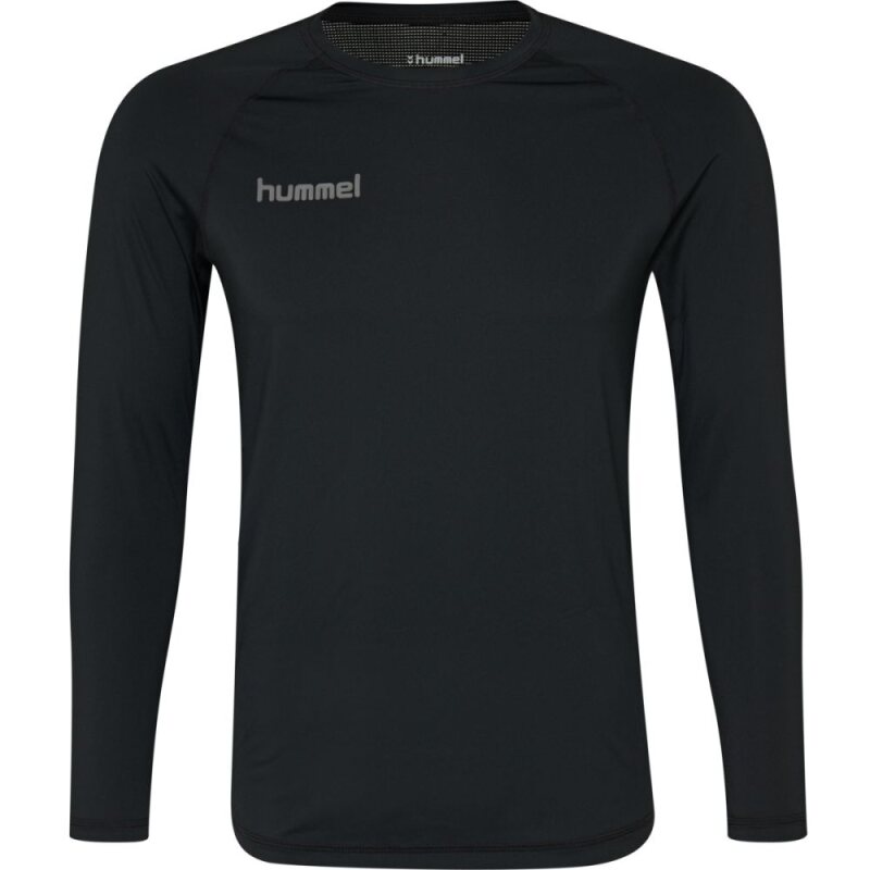 Hummel HML FIRST PERFORMANCE JERSEY L/S Pr&auml;zisions-Performance-T-Shirt mit langen &Auml;rmeln und Maxi-Flex-Unterarmeins&auml;tzen BLACK S