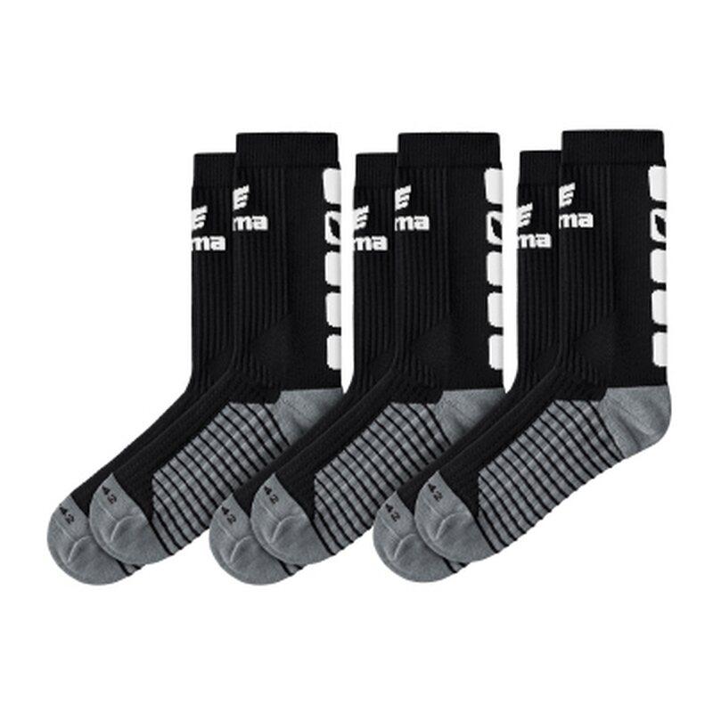 Erima 3-Pack CLASSIC 5-C Socken Erwachsene schwarz/weiß 31-34