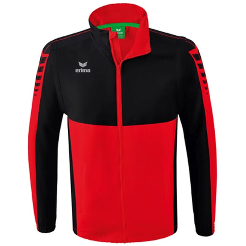 Erima Six Wings Jacke mit abnehmbaren Ärmeln Erwachsene rot/schwarz XL