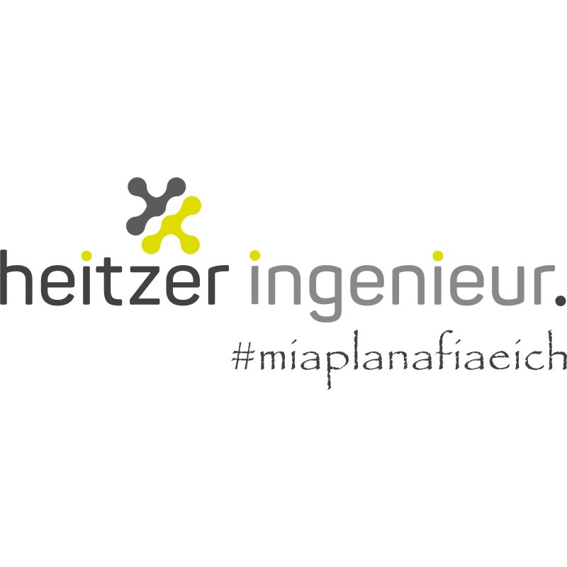 Heitzer Ingenieur Logo mit Claim groß Druck mehrfrarbig