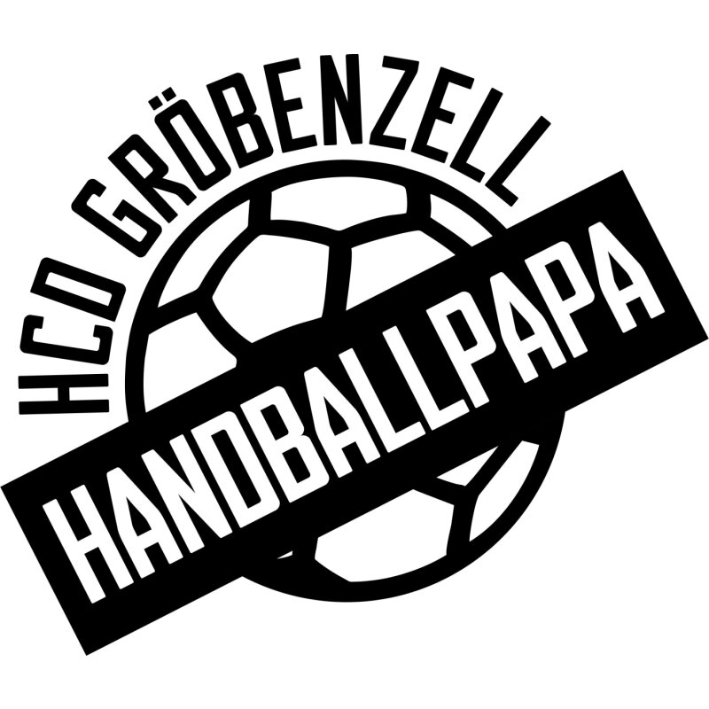 HCD Gröbenzell Motiv Handballpapa mittel Druck weiß