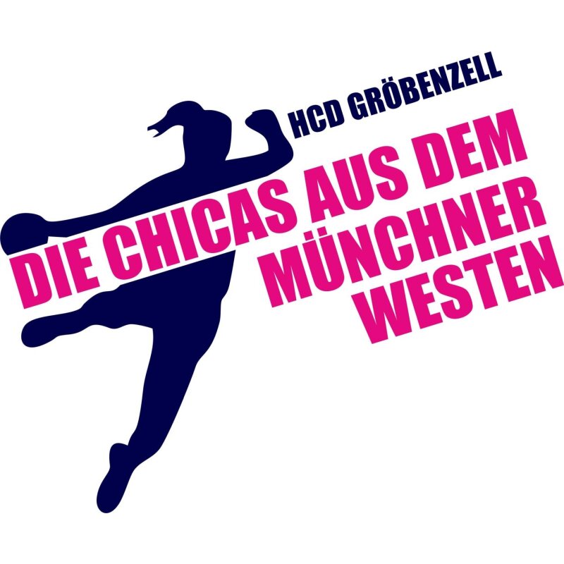 HCD Gröbenzell Motiv Chicas mittel Druck dunkelblau-pink