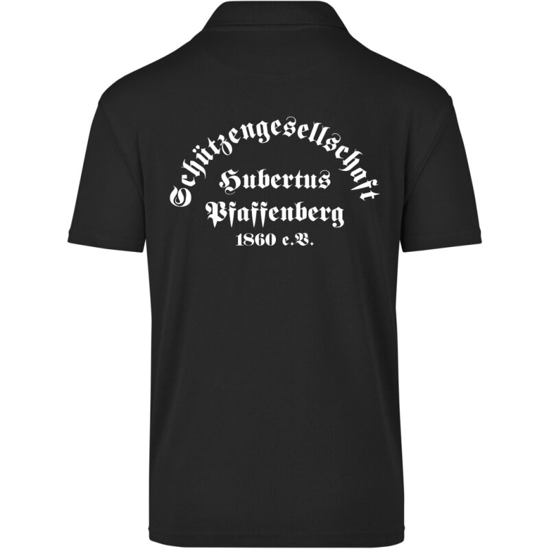 Hubertussch&uuml;tzen Pfaffenberg Vereinspoloshirt schwarz XS