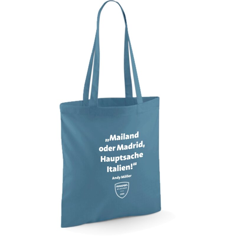 Special Edition Baumwolltasche "Mailand oder Madrid" airforce blue