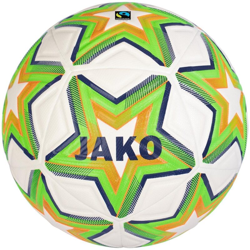 JAKO Trainingsball World weiß/neongrün/marine 5