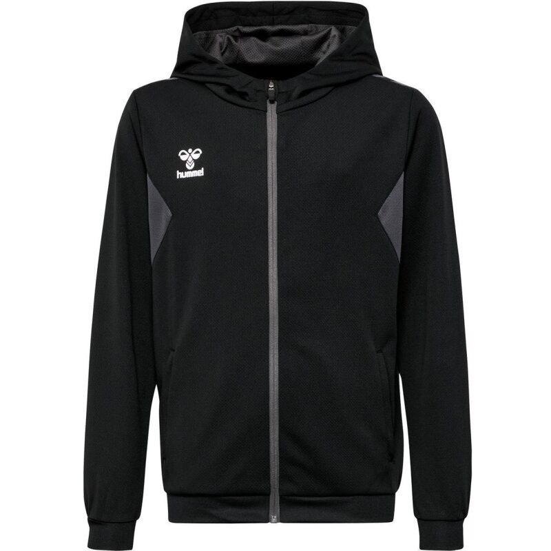 Hummel hmlAUTHENTIC PL ZIP HOODIE KIDS Kapuzenjacke mit Rei&szlig;verschluss BLACK 164